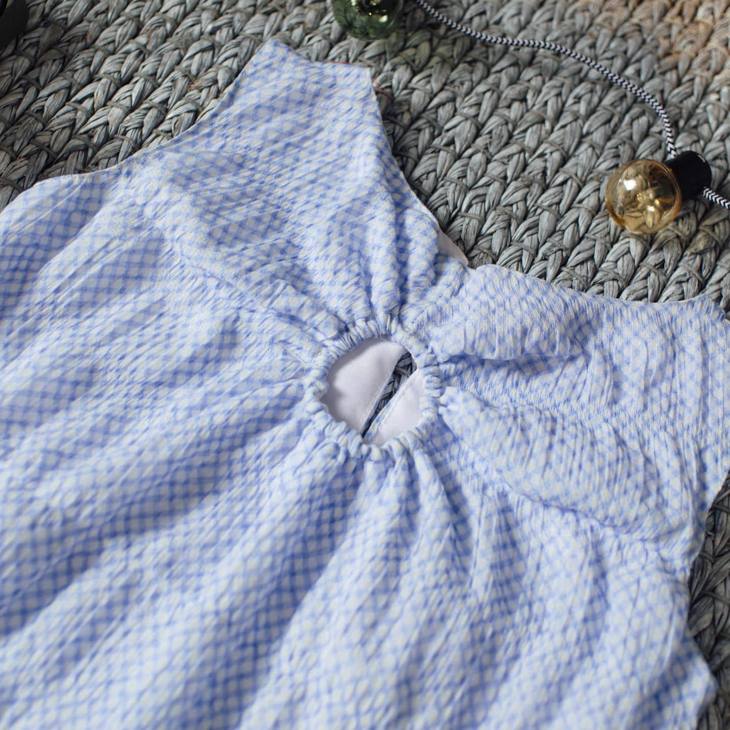 Blue Gingham circle dress