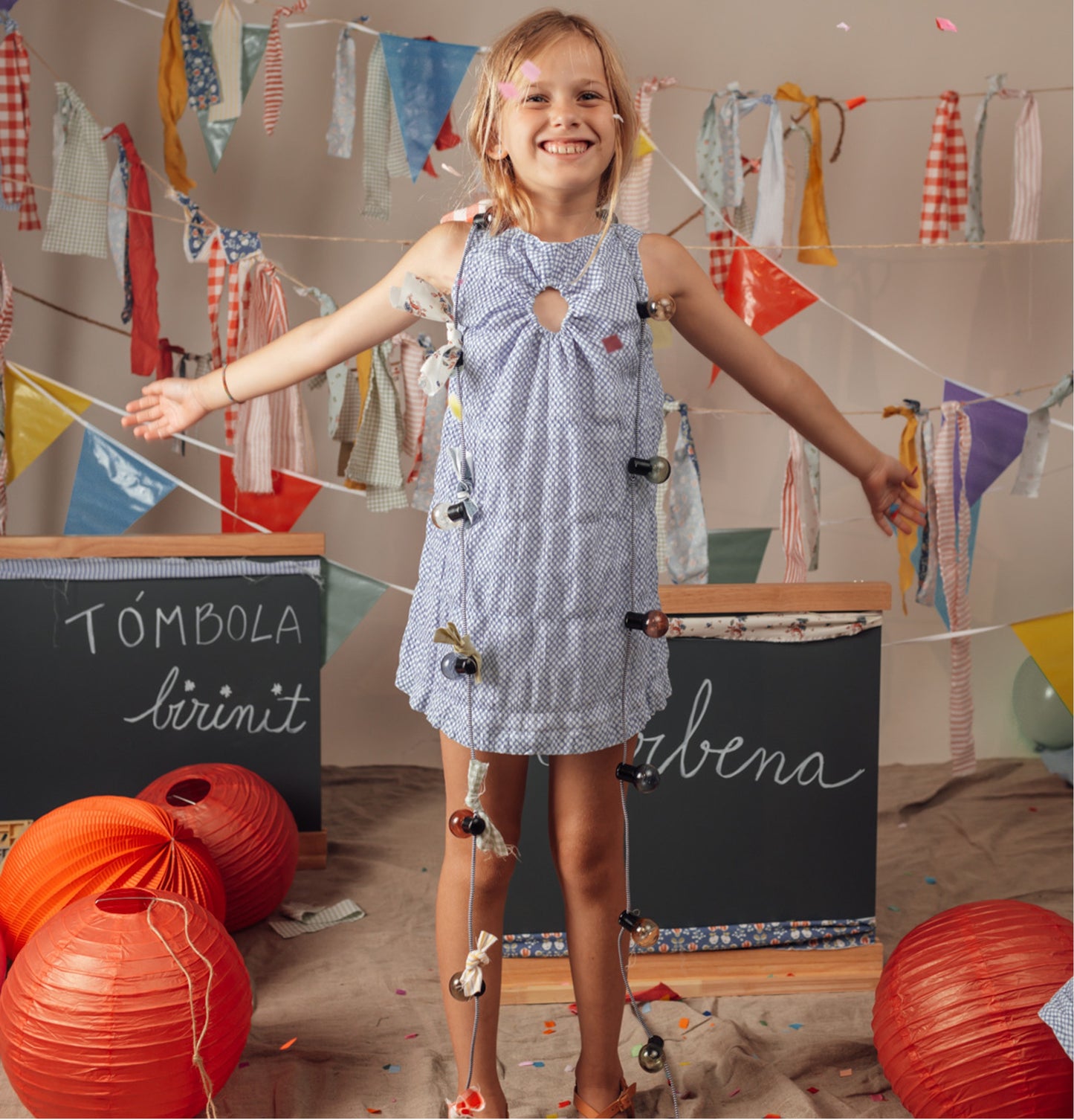 Blue Gingham circle dress