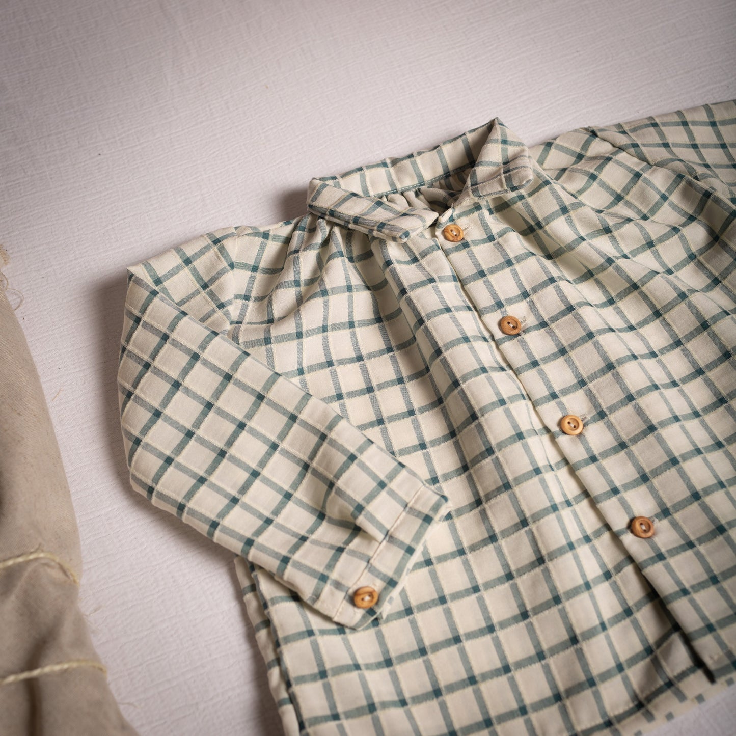 Greenish plaid Dalí shirt