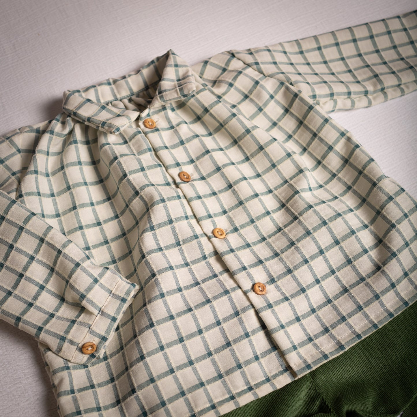 Greenish plaid Dalí shirt
