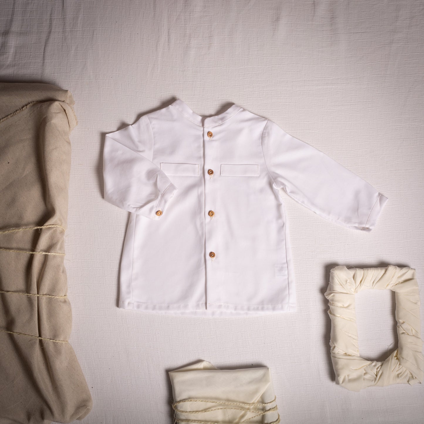White vieya placket polo shirt