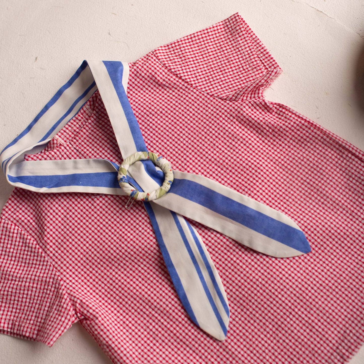 Small red gingham short sleeve shirt