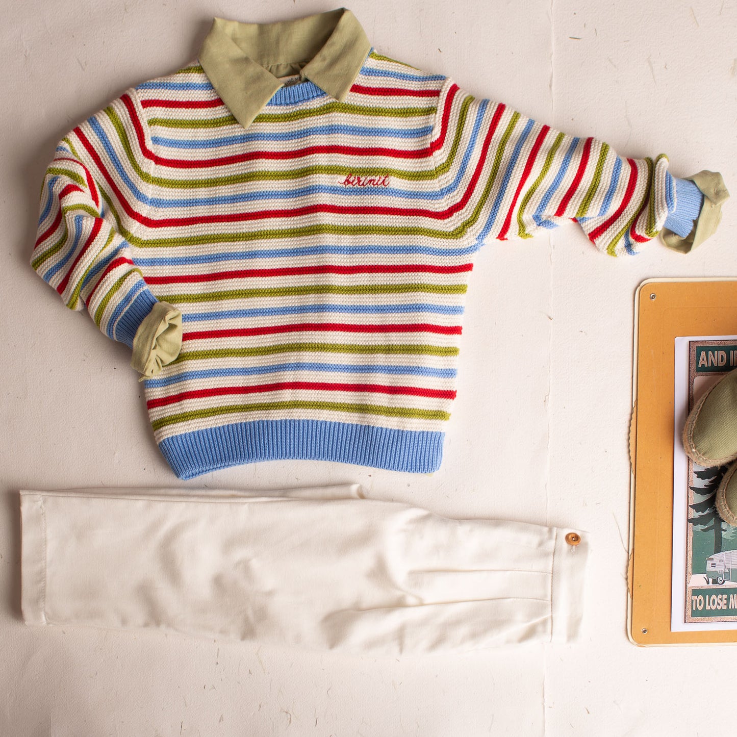 Pistachio linen Dalí shirt