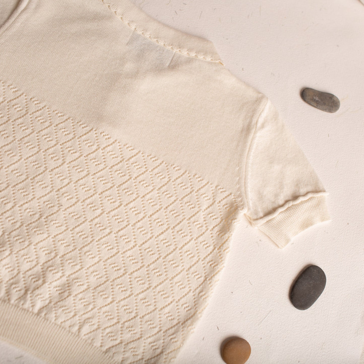 Ivory short sleeve Biri sweater