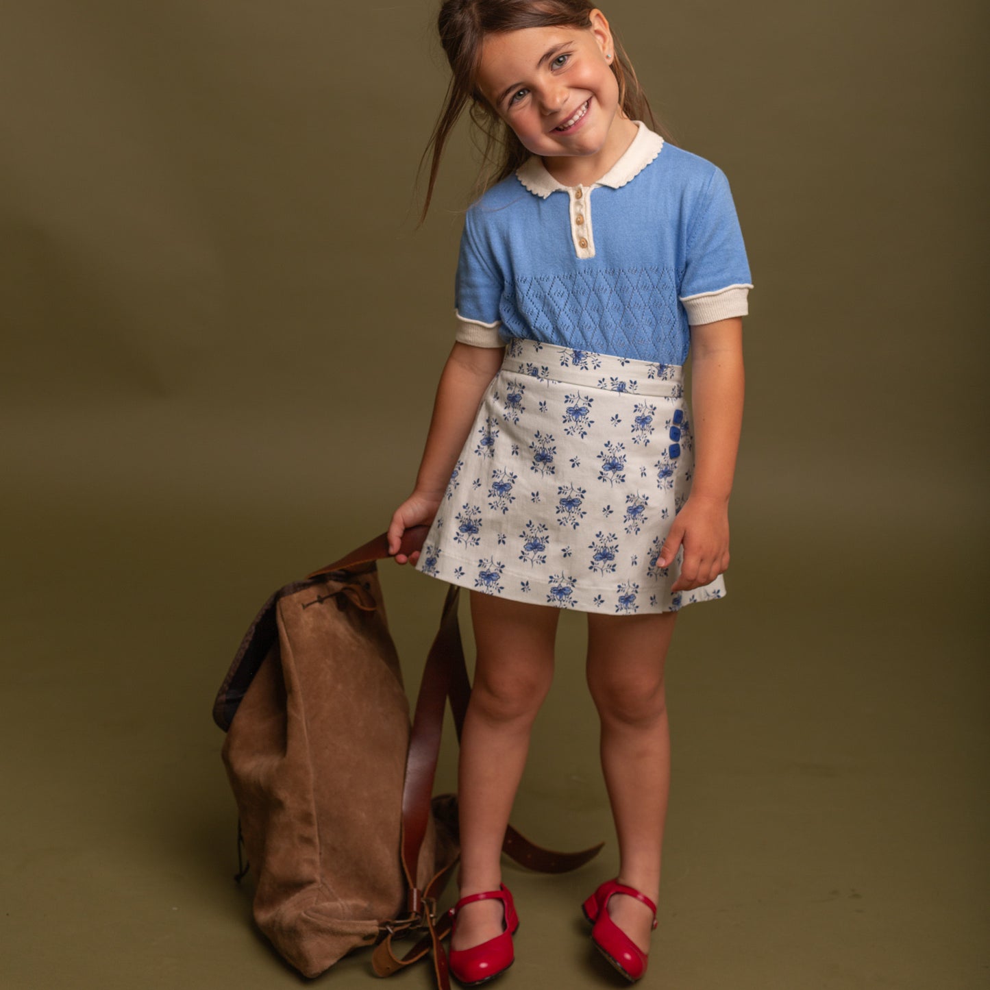 Deep blue short sleeve Biri sweater
