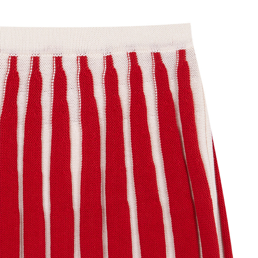 Red stripe Woman mini skirt