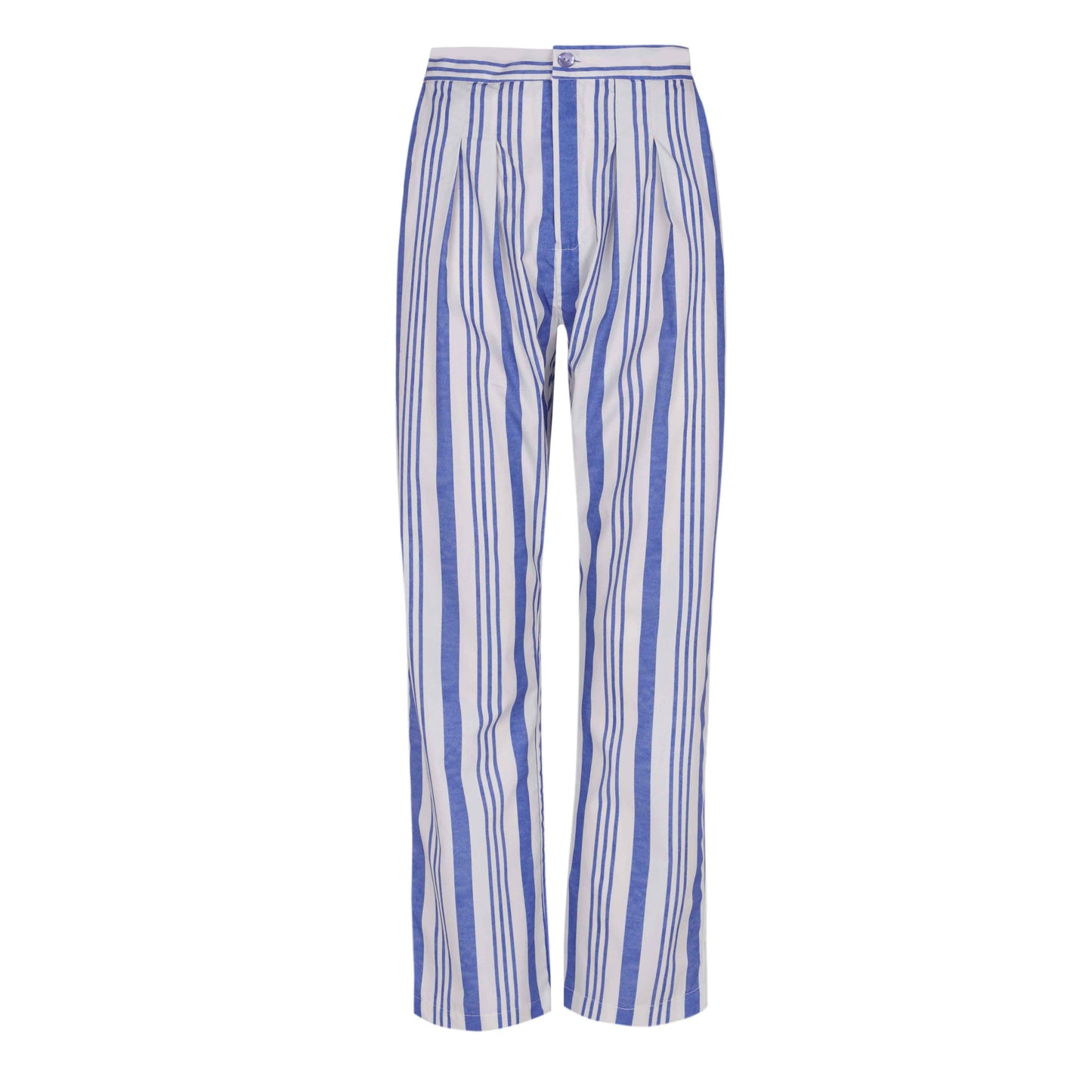 Deep blue stripe pleated Woman trousers
