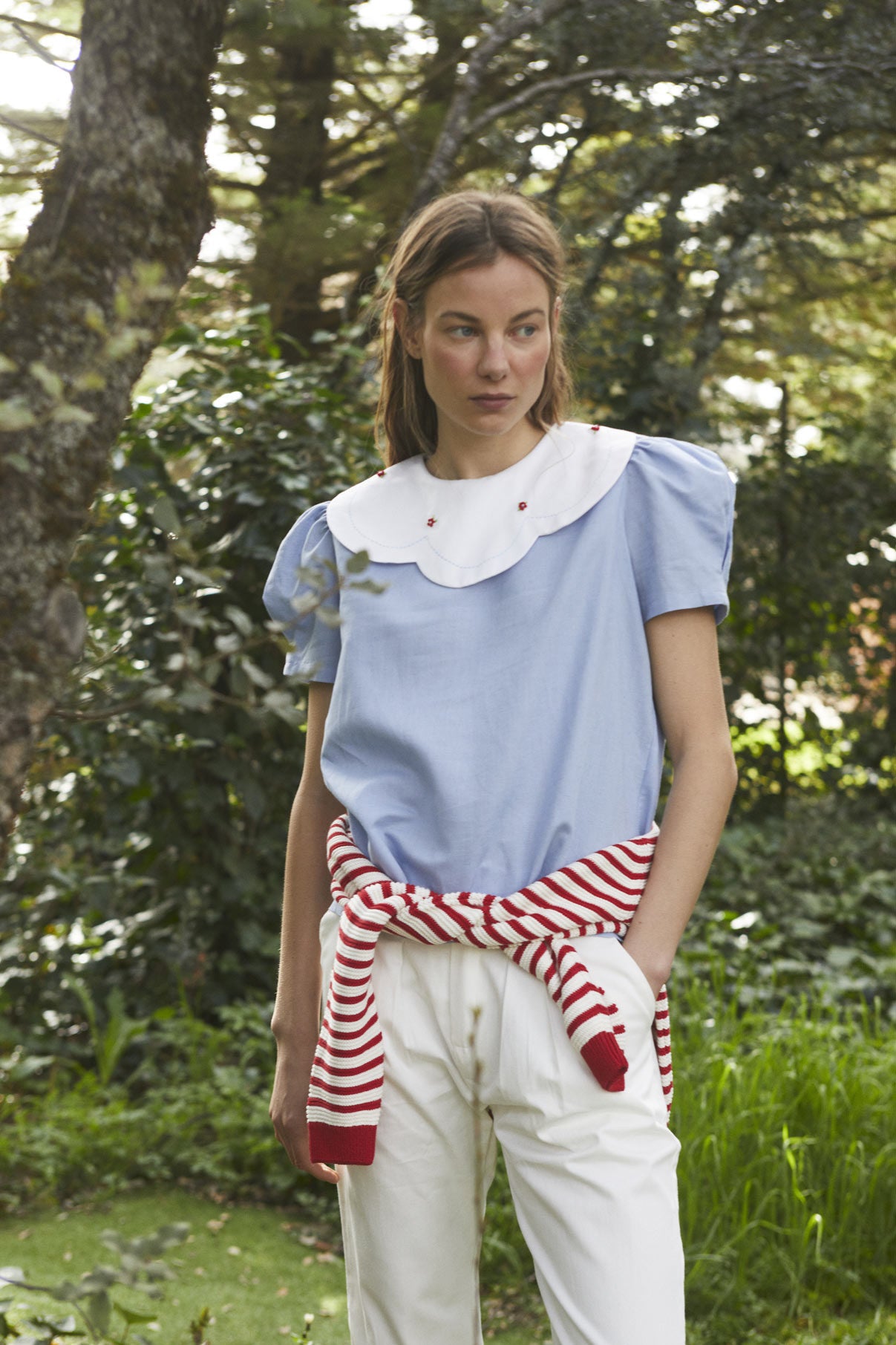 White pleated Woman jeans