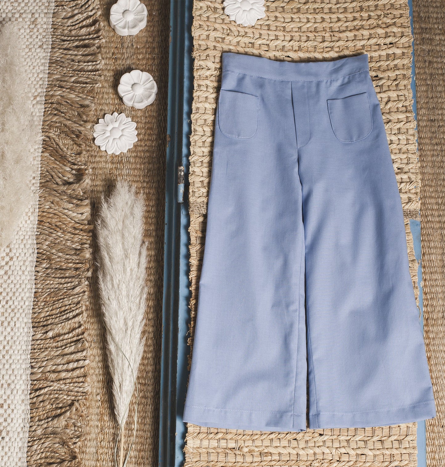 Blue bell bottom pants
