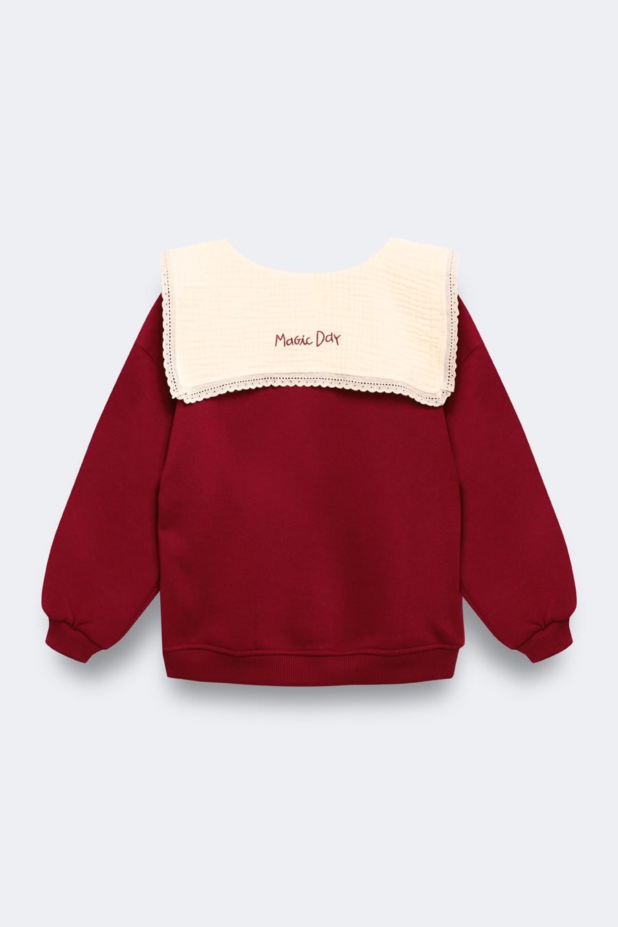 Sudadera cherry cuello bordado niña