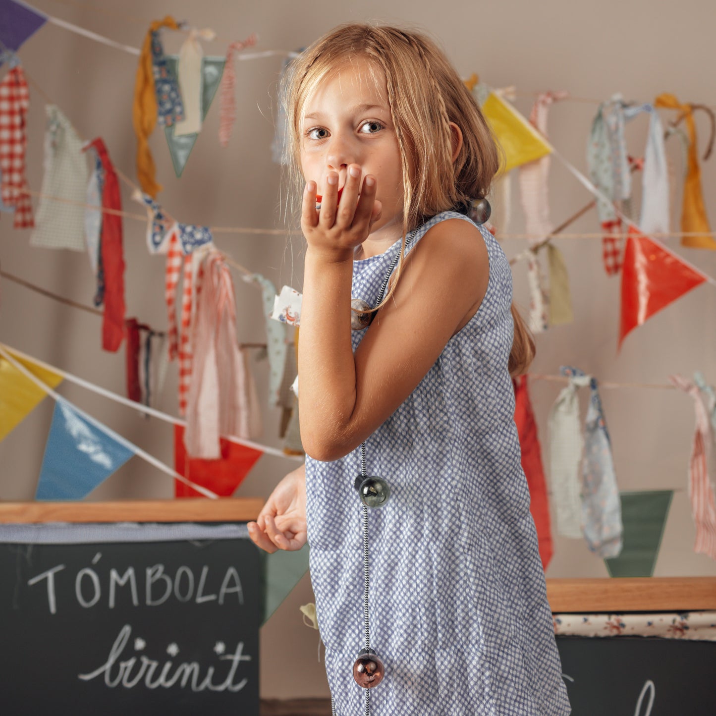 Blue Gingham circle dress