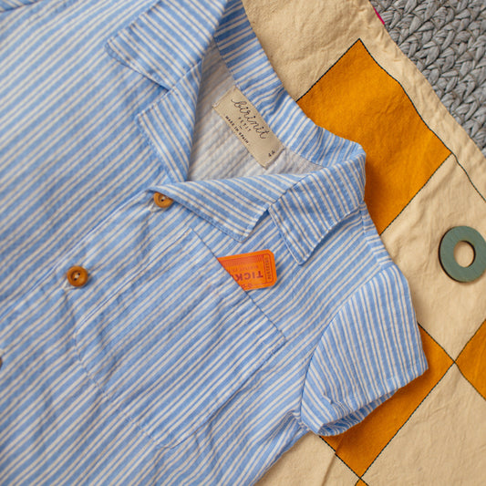 Camisa solapas Raya azulada
