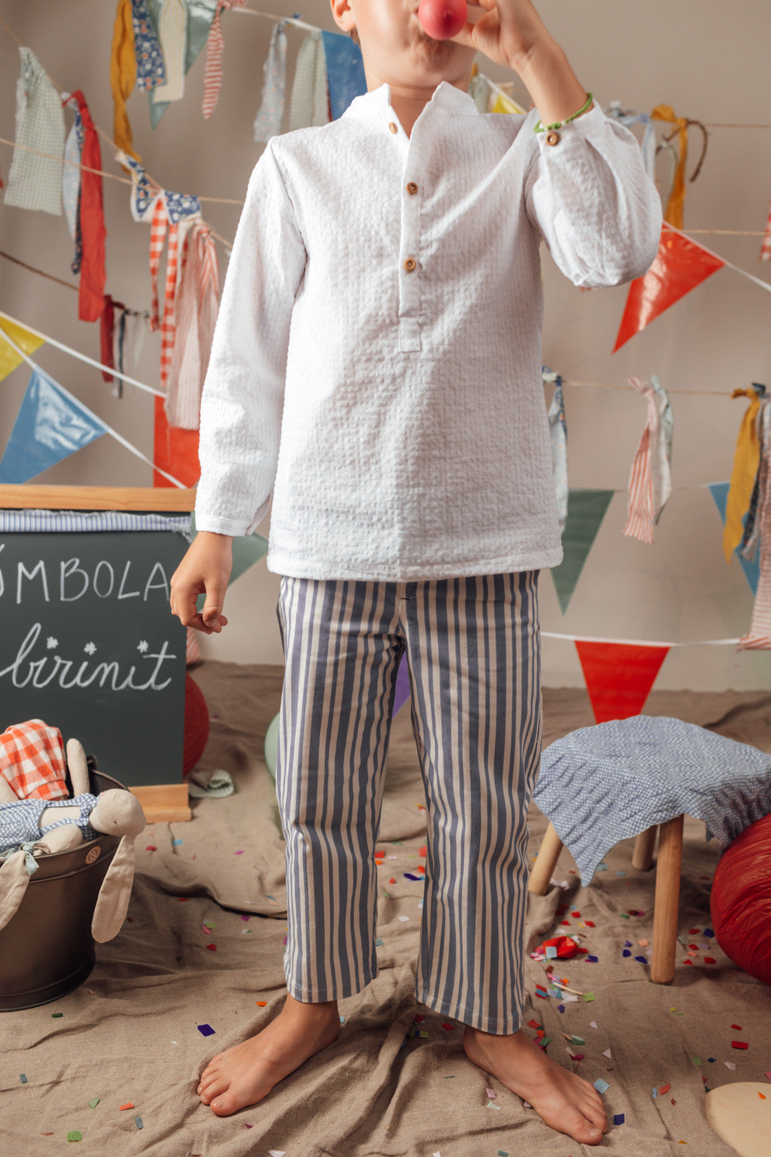 Long bluish Stripes jeans