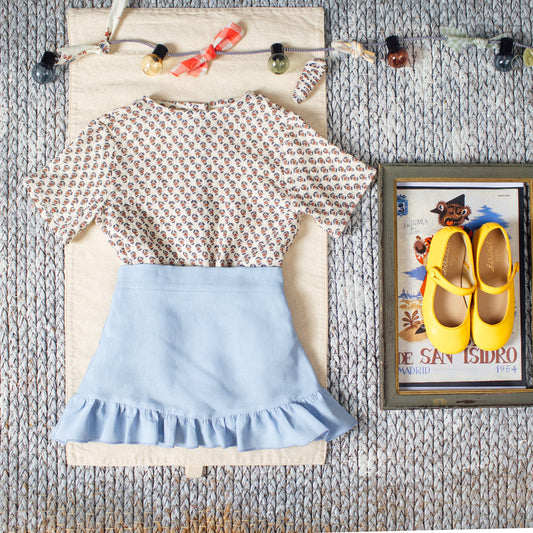 Mini falda Lino azul