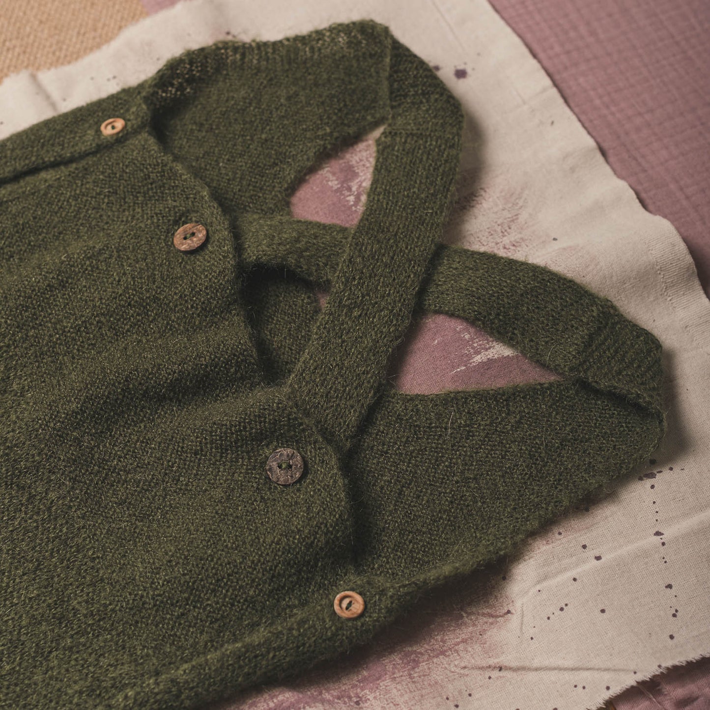 Moss mohair stitch overall dress