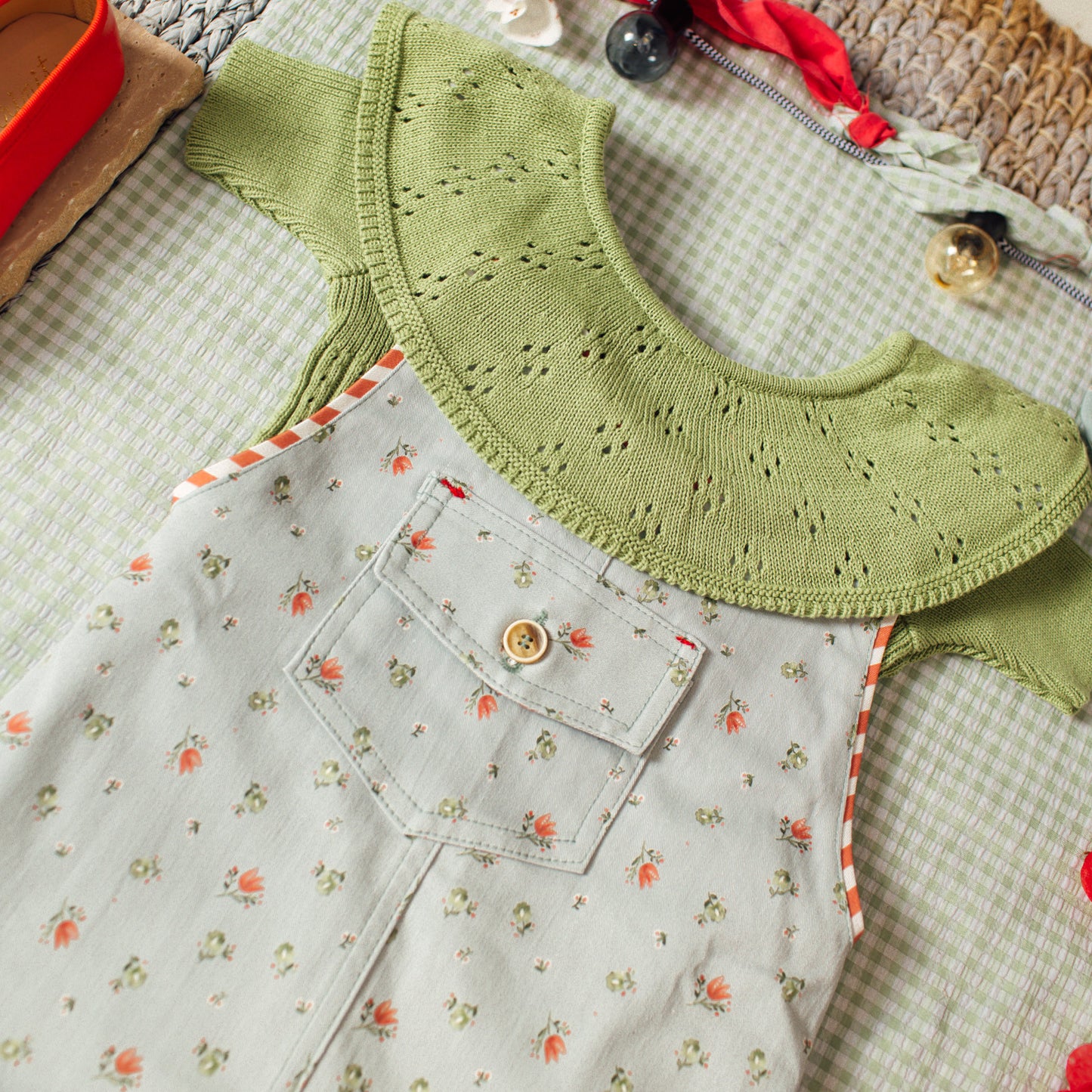 Green ruffle sweater