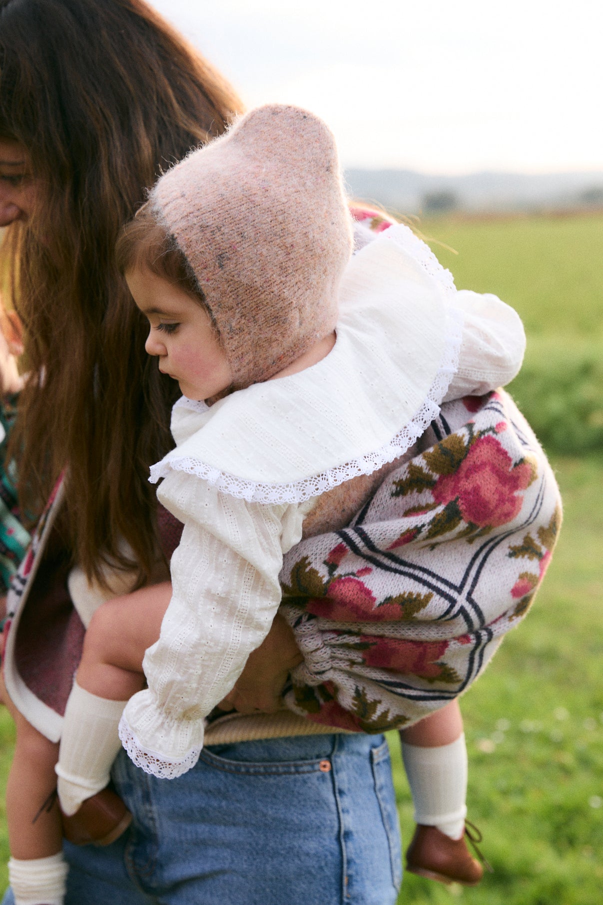 Light Pink knit hood baby
