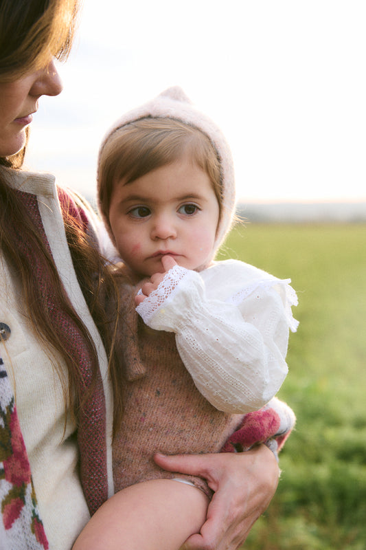 Light Pink knit romper baby