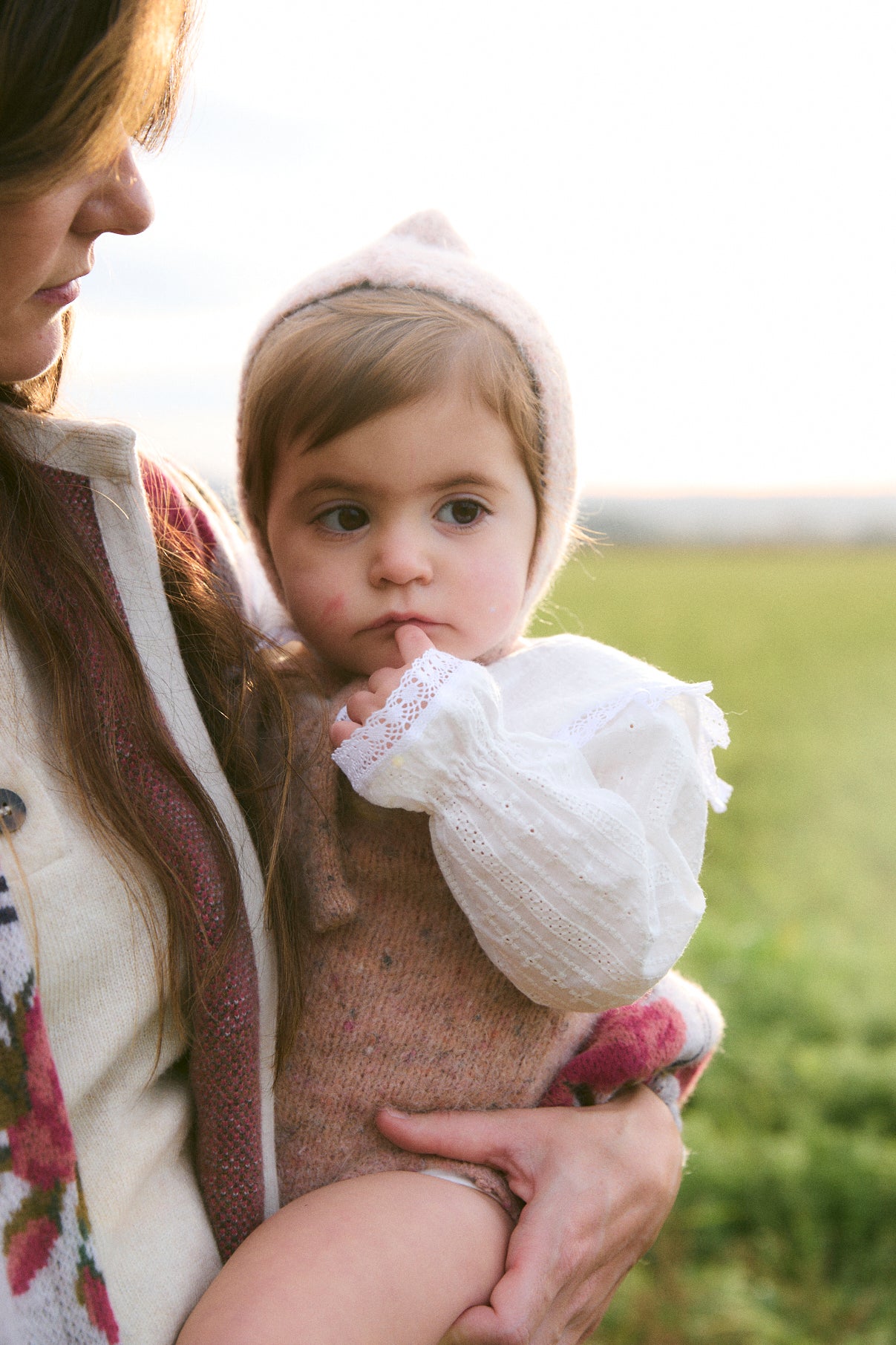 Light Pink knit hood baby
