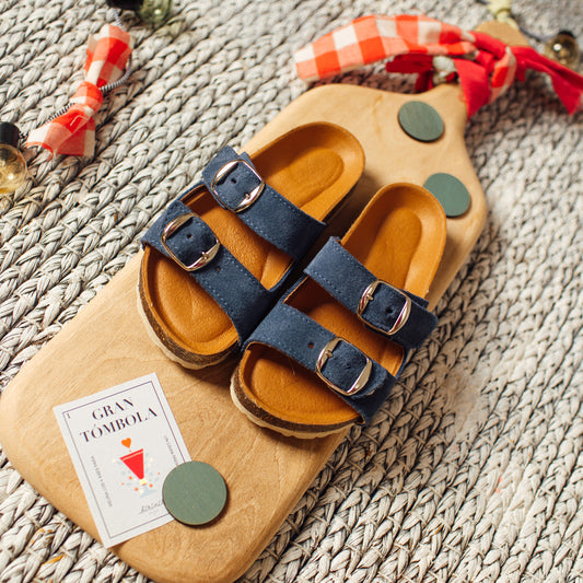 Sandalia bio navy sin tira trasera