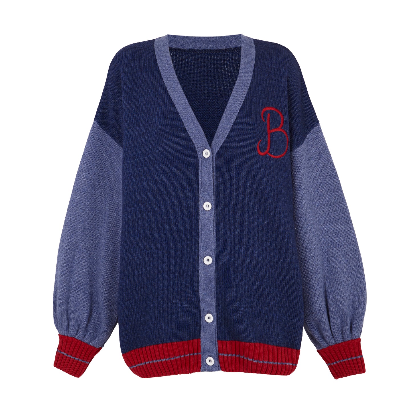 Woman Cobalt Blue embroidered knit jacket