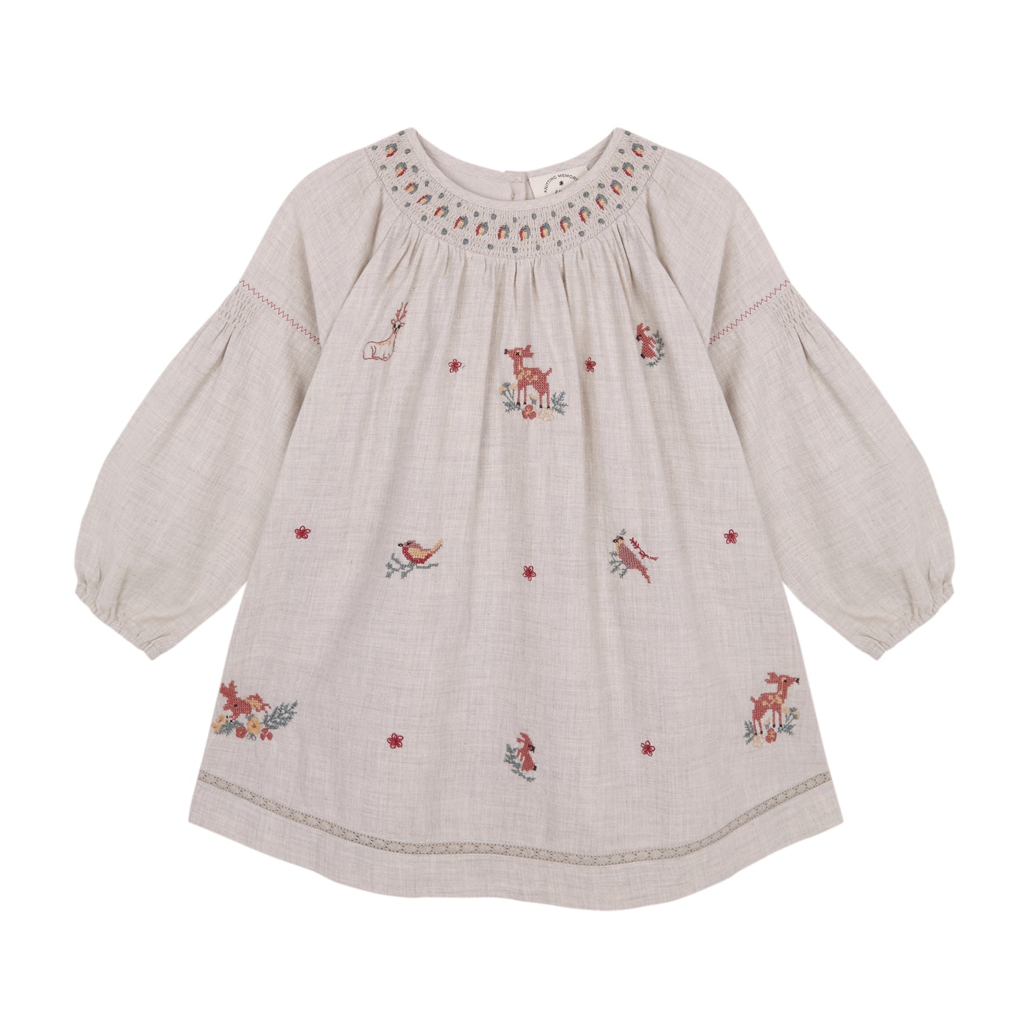 Deer embroidered dress