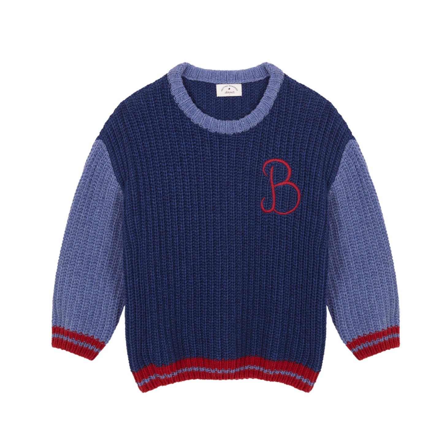Cobalt Blue embroidered knit sweater