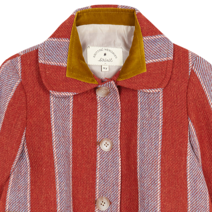 Velazquez stripes coat double pocket