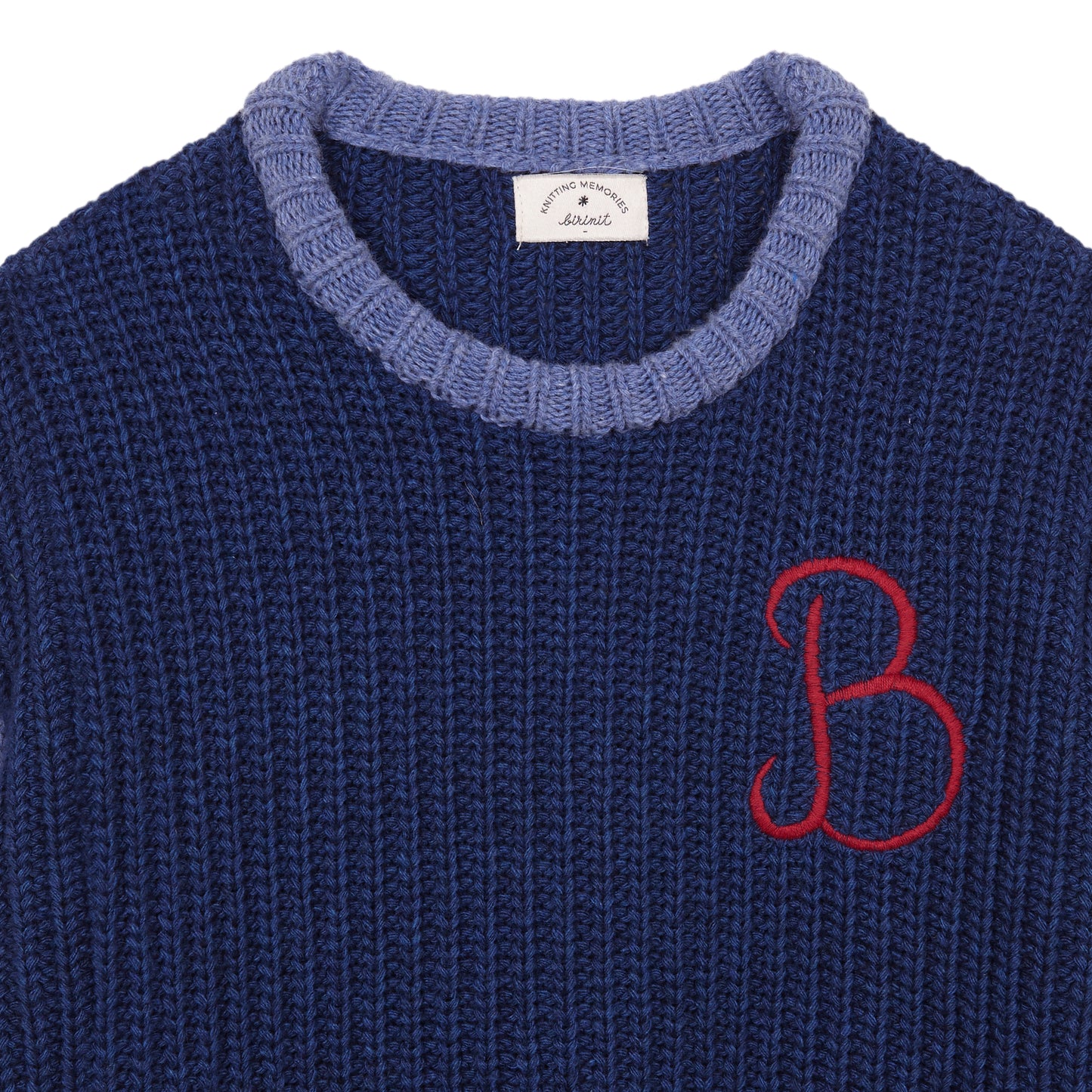 Cobalt Blue embroidered knit sweater