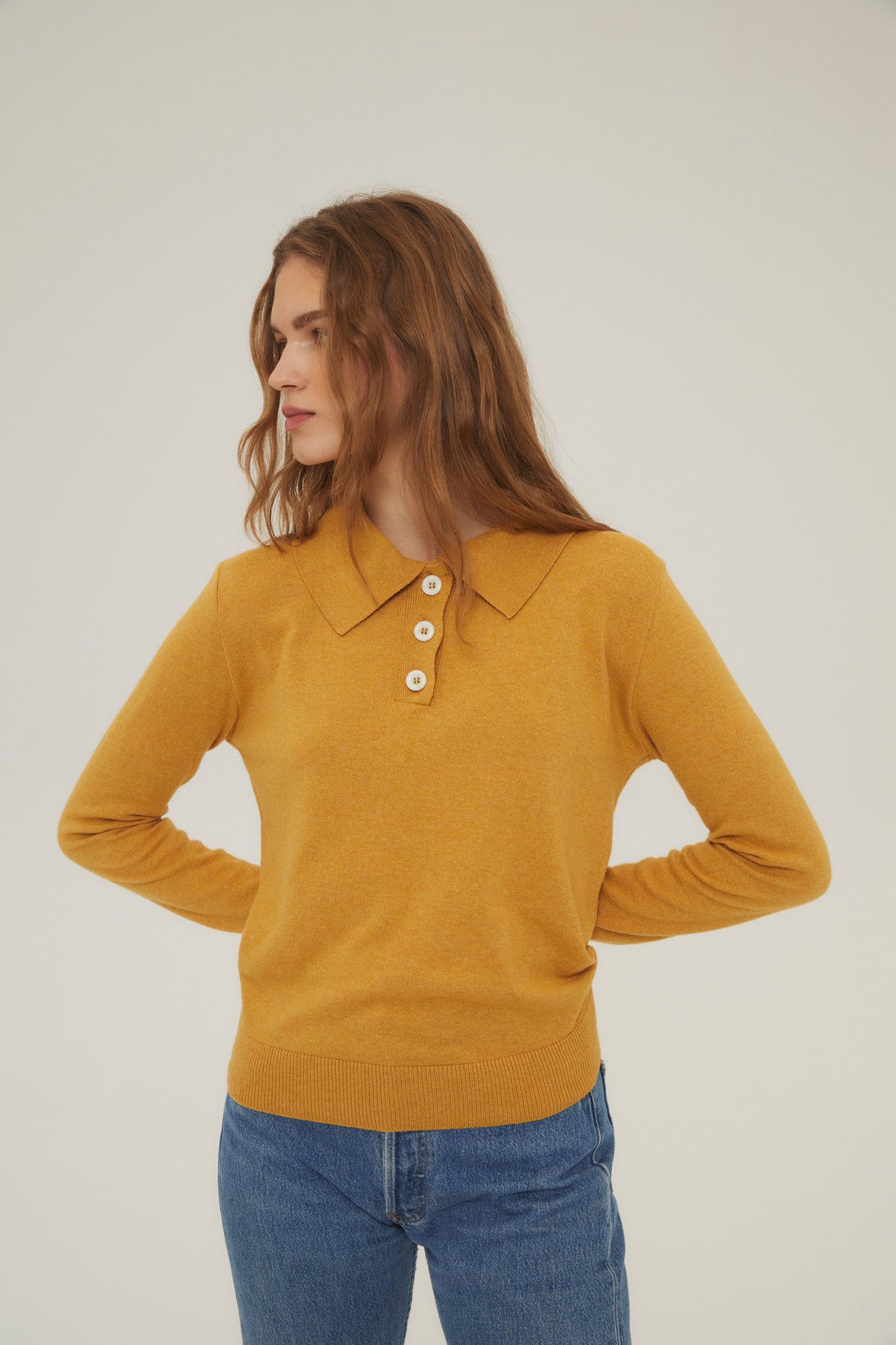Woman Mustard Biri knit sweater