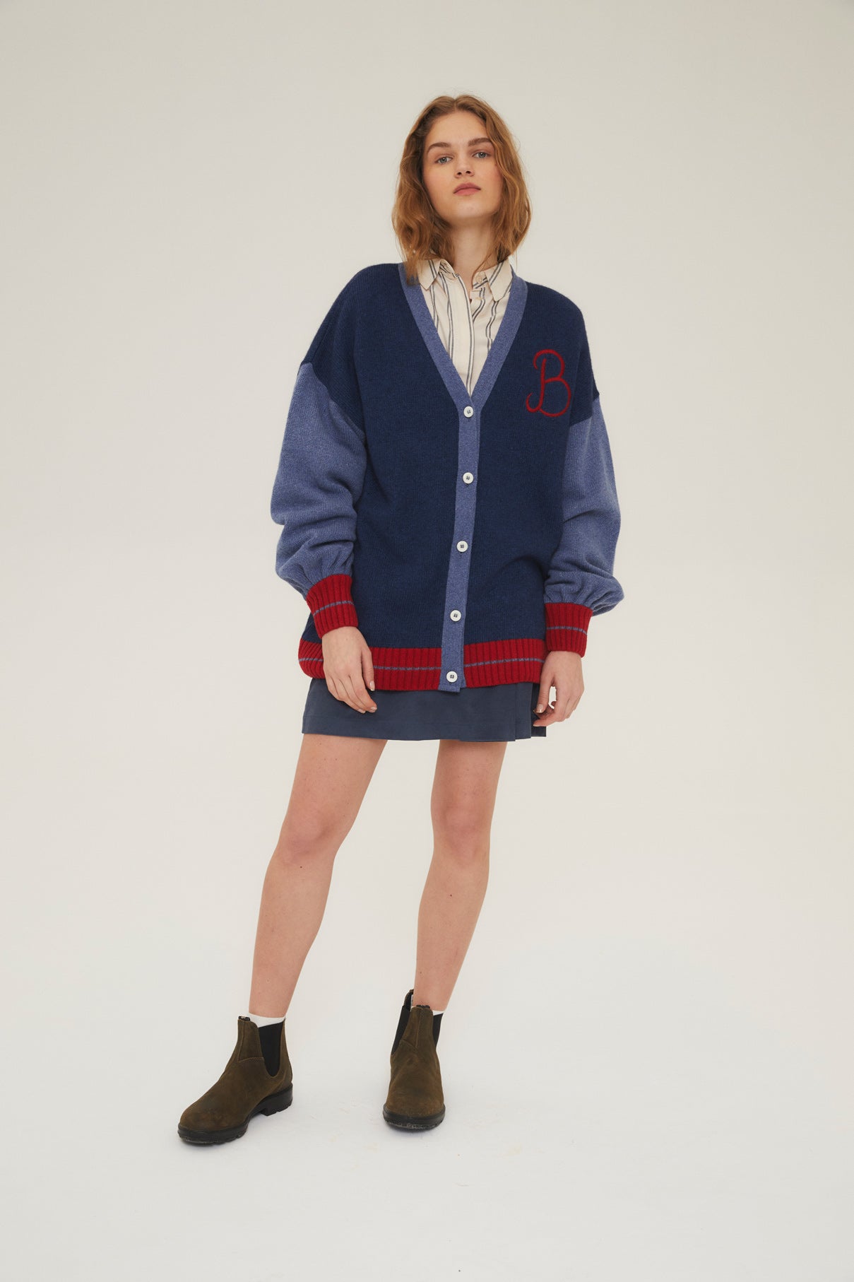 Woman Cobalt Blue embroidered knit jacket