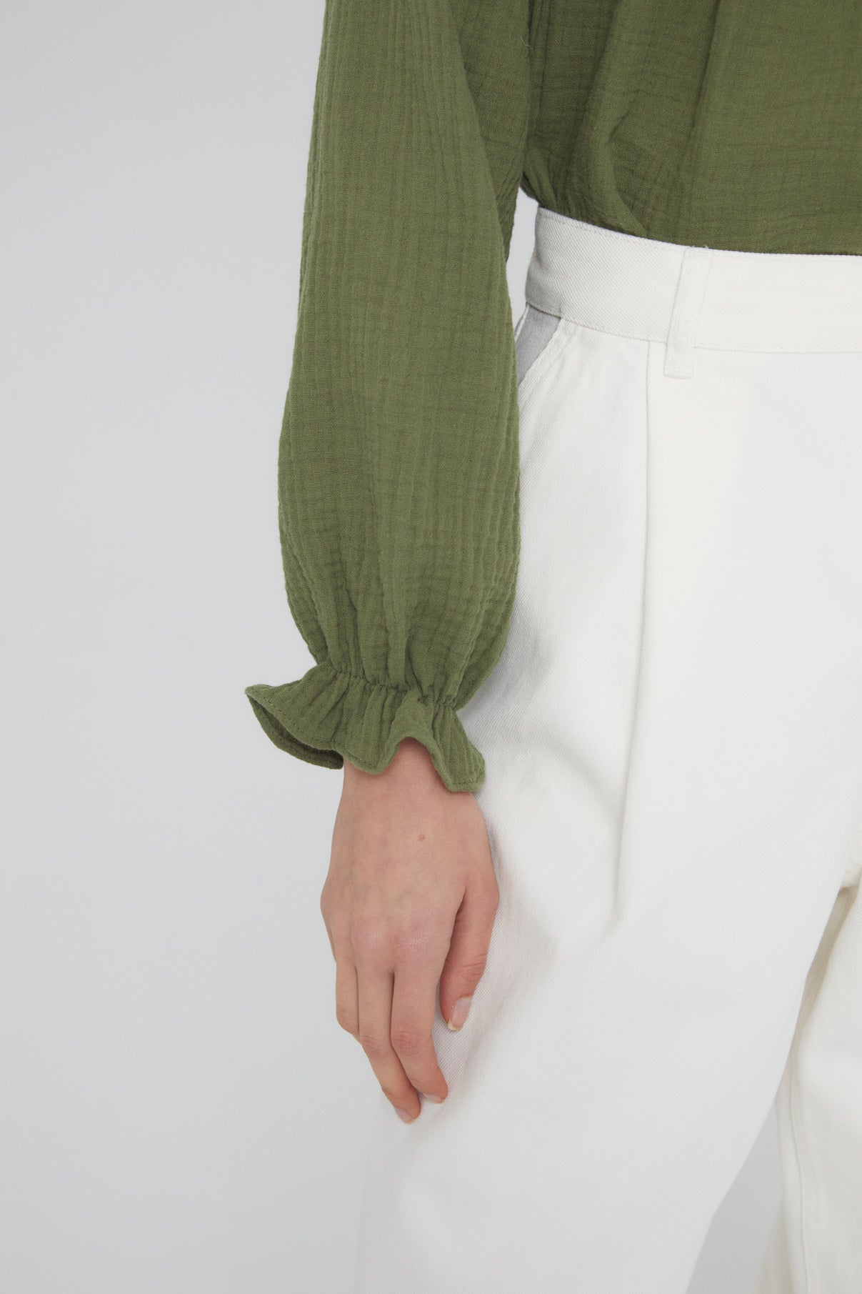Women's blouse bambula nests Antique green