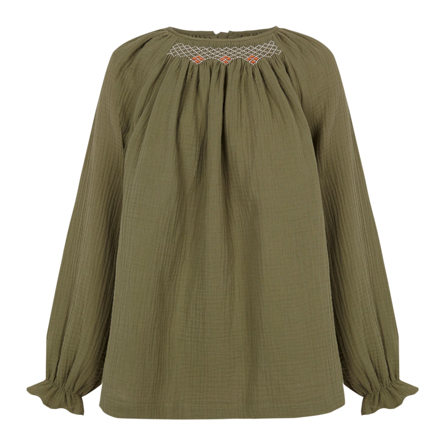 Women's blouse bambula nests Antique green