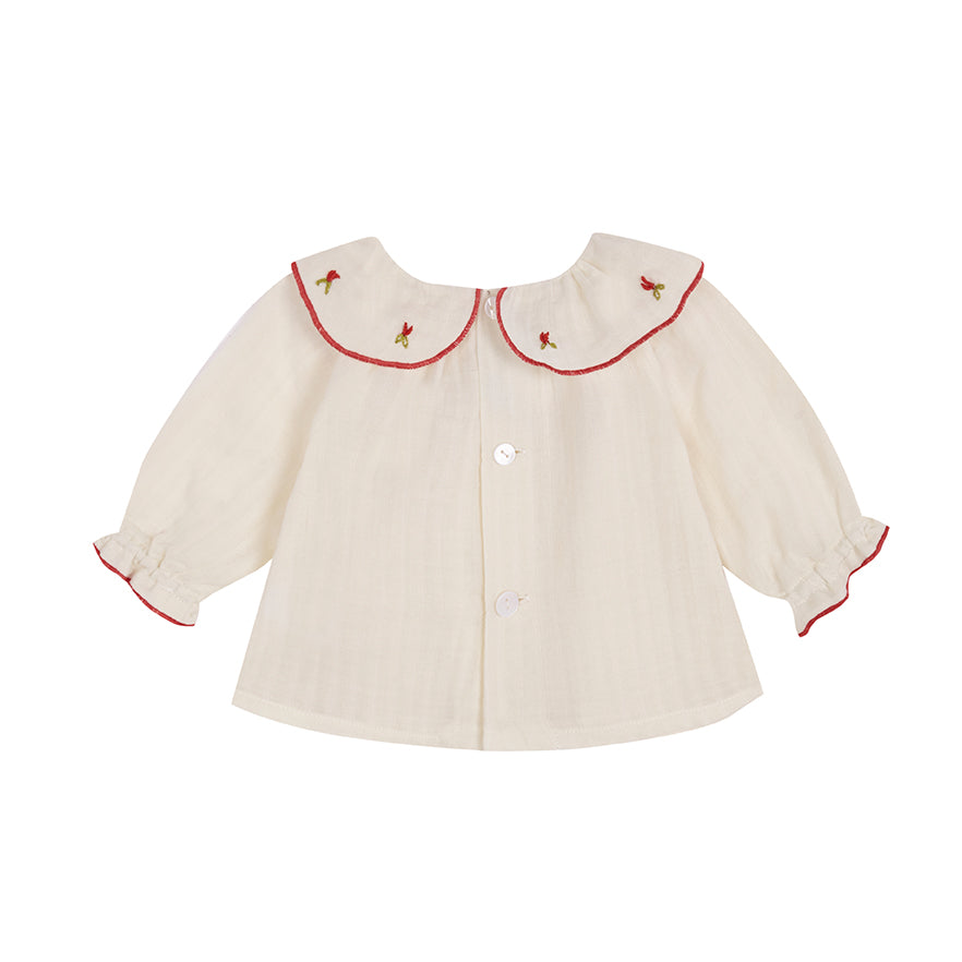 Baby embroidery blouse and bloomer set