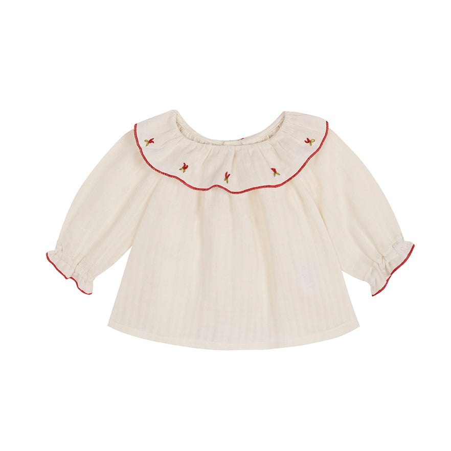 Baby embroidery blouse and bloomer set