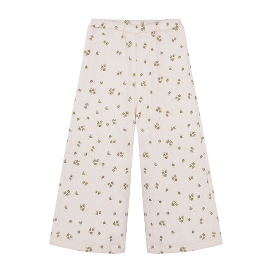 Pantalón culotte guateado flor verde Antique