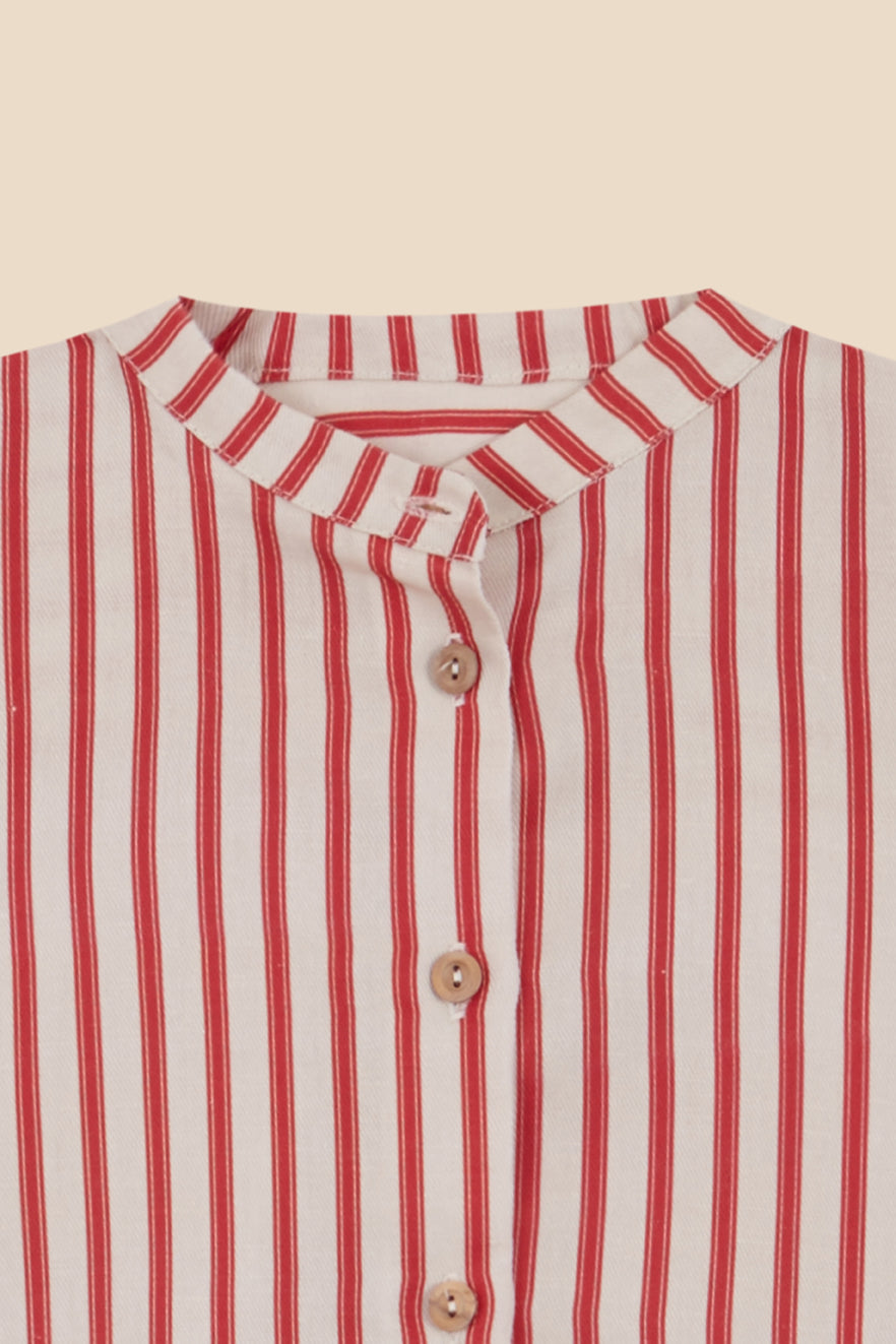 Red stripes polo shirt kids