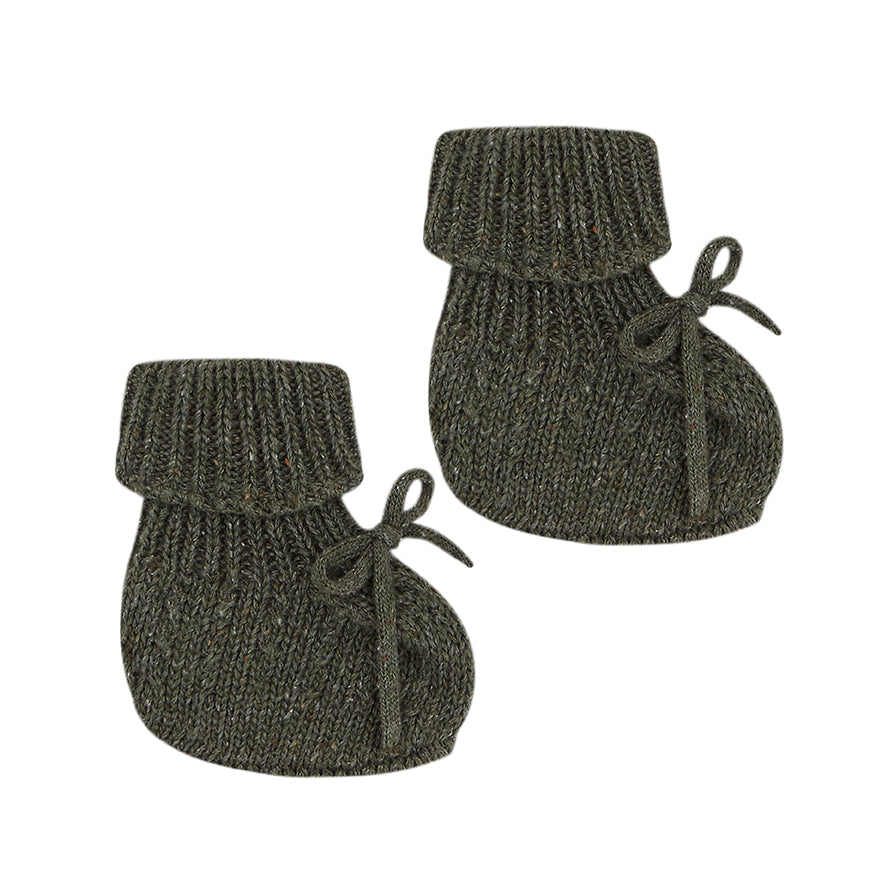 Green Antique knit booties