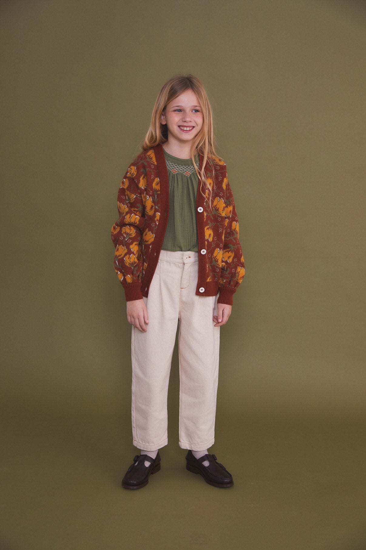 Sari flower knit jacket