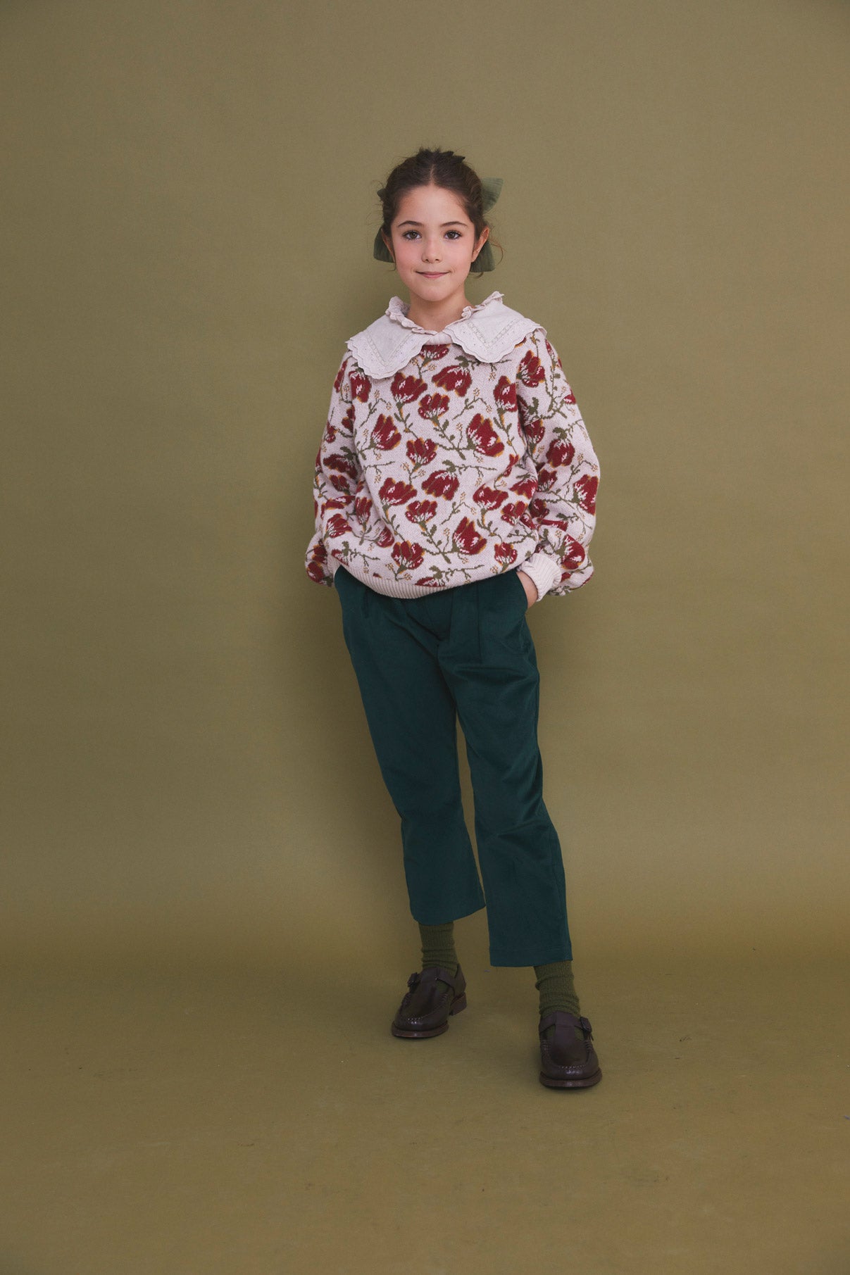 Lola flower knit sweater kid