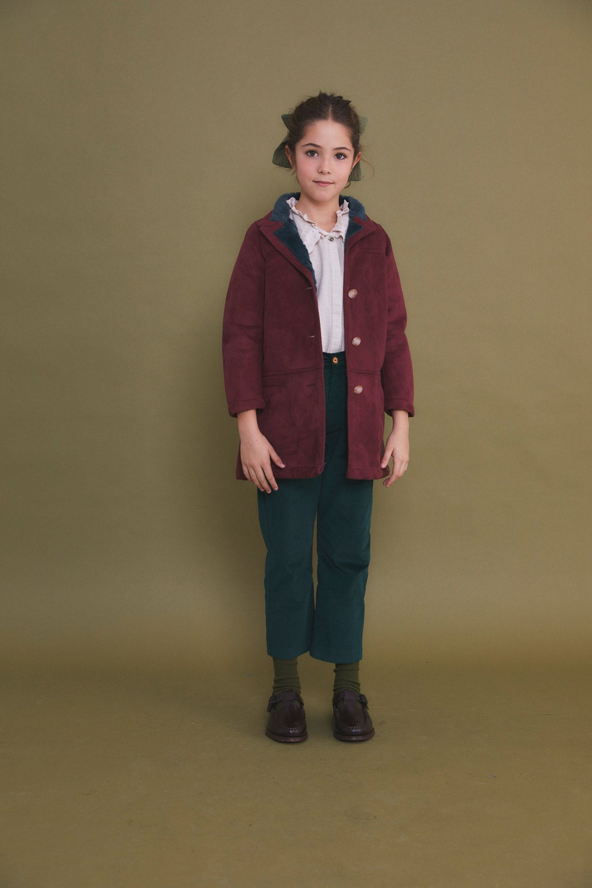Van Gogh Burgundy coat with lapels