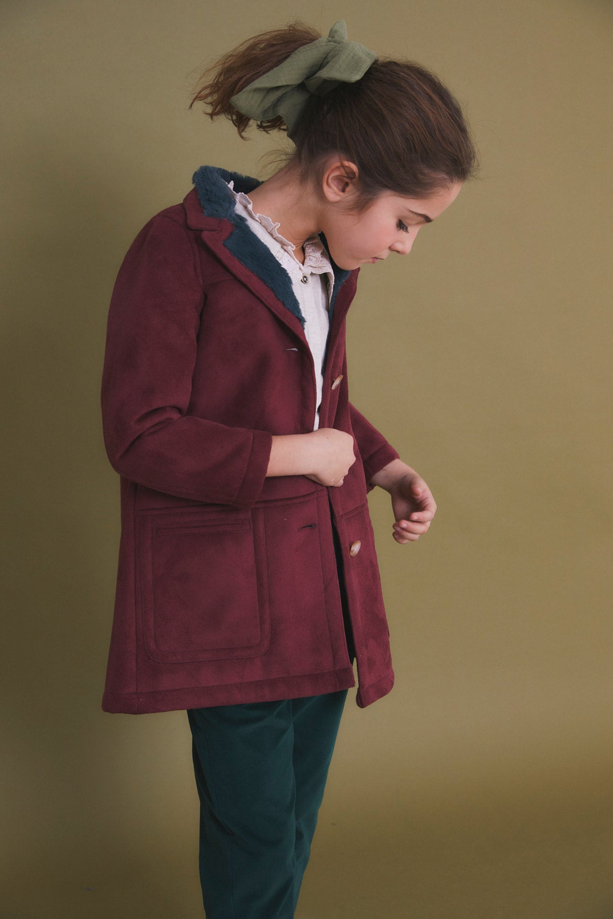 Van Gogh Burgundy coat with lapels