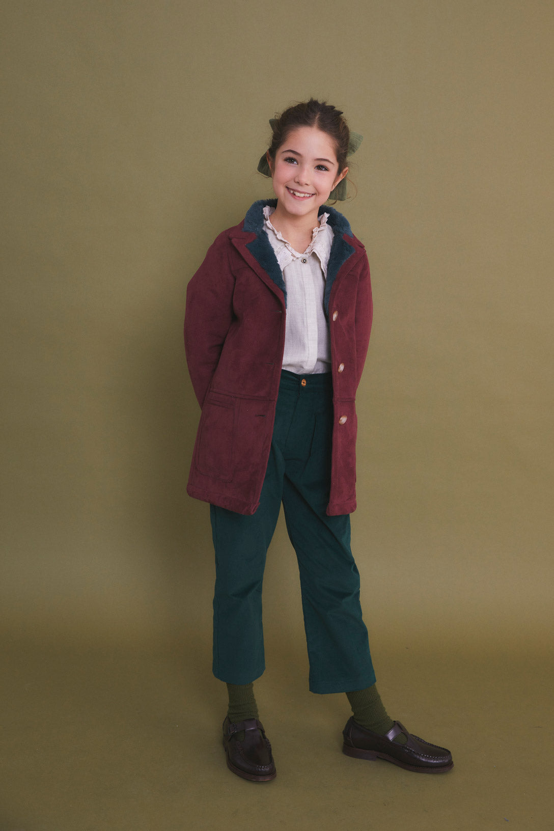 Van Gogh Burgundy coat with lapels