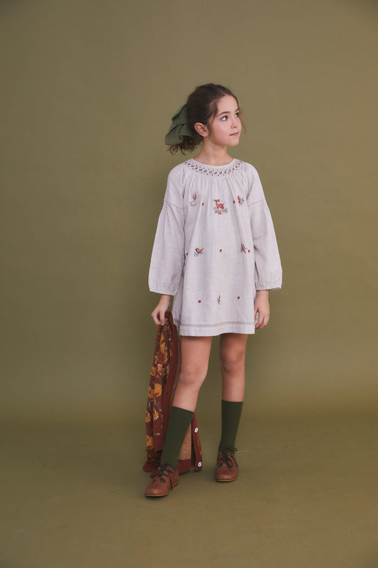 Vestido Deer bordado