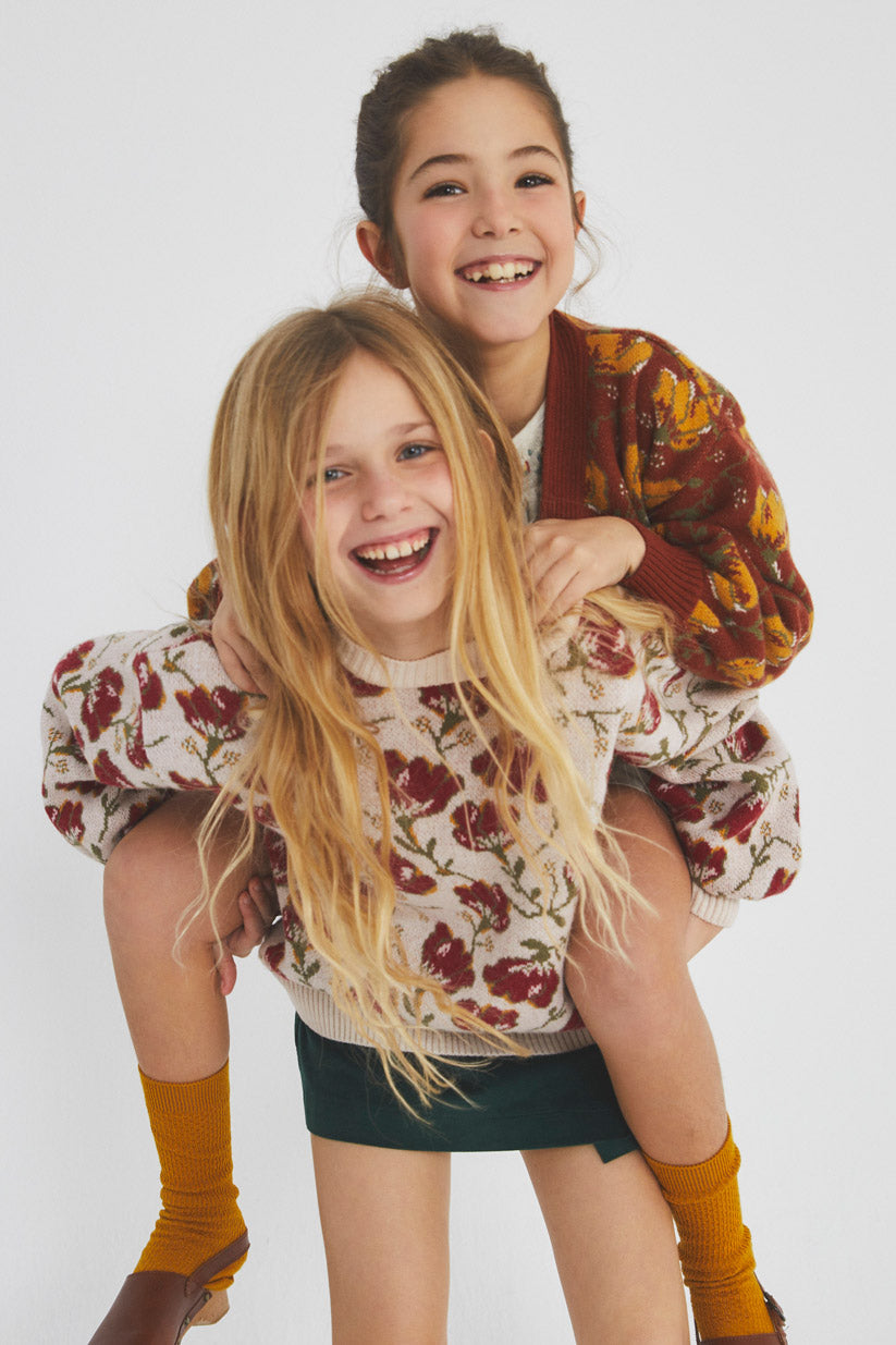Lola flower knit sweater kid