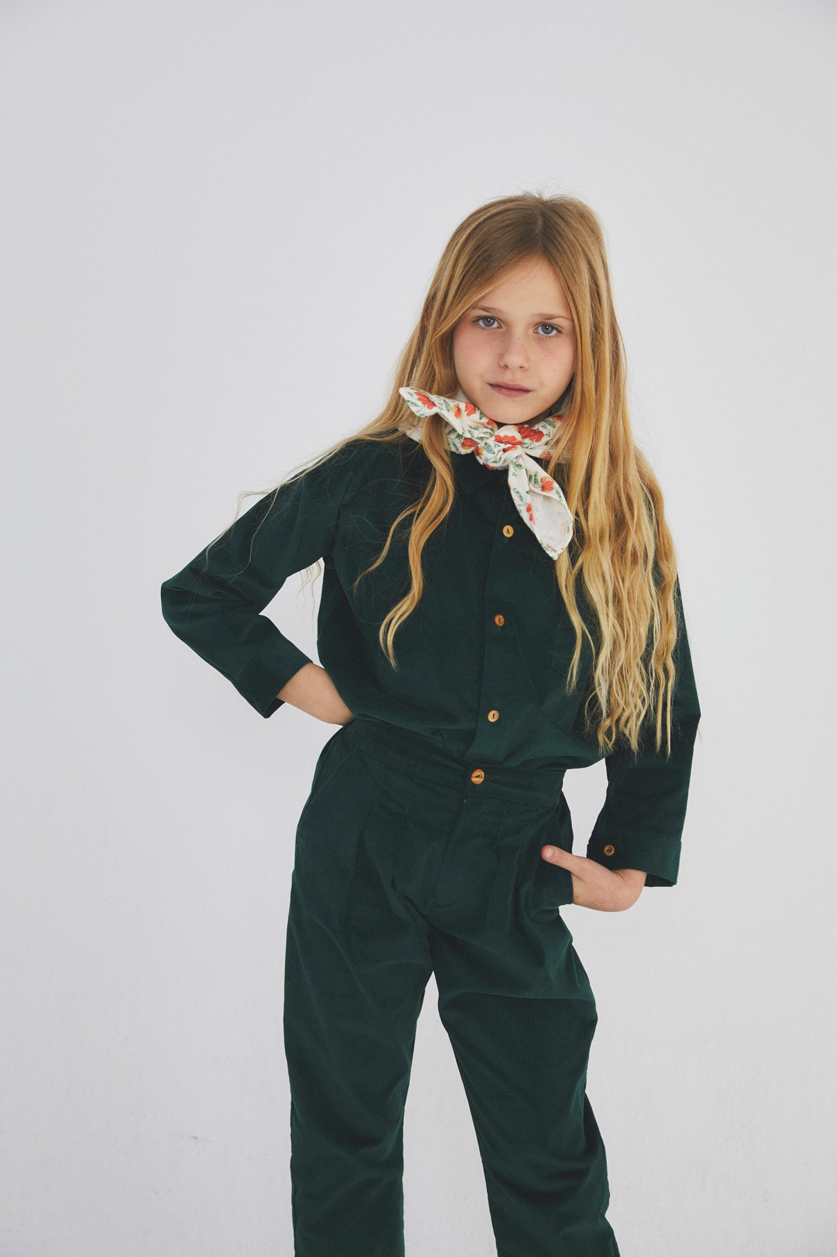 James Green Antique velvet blouse kid