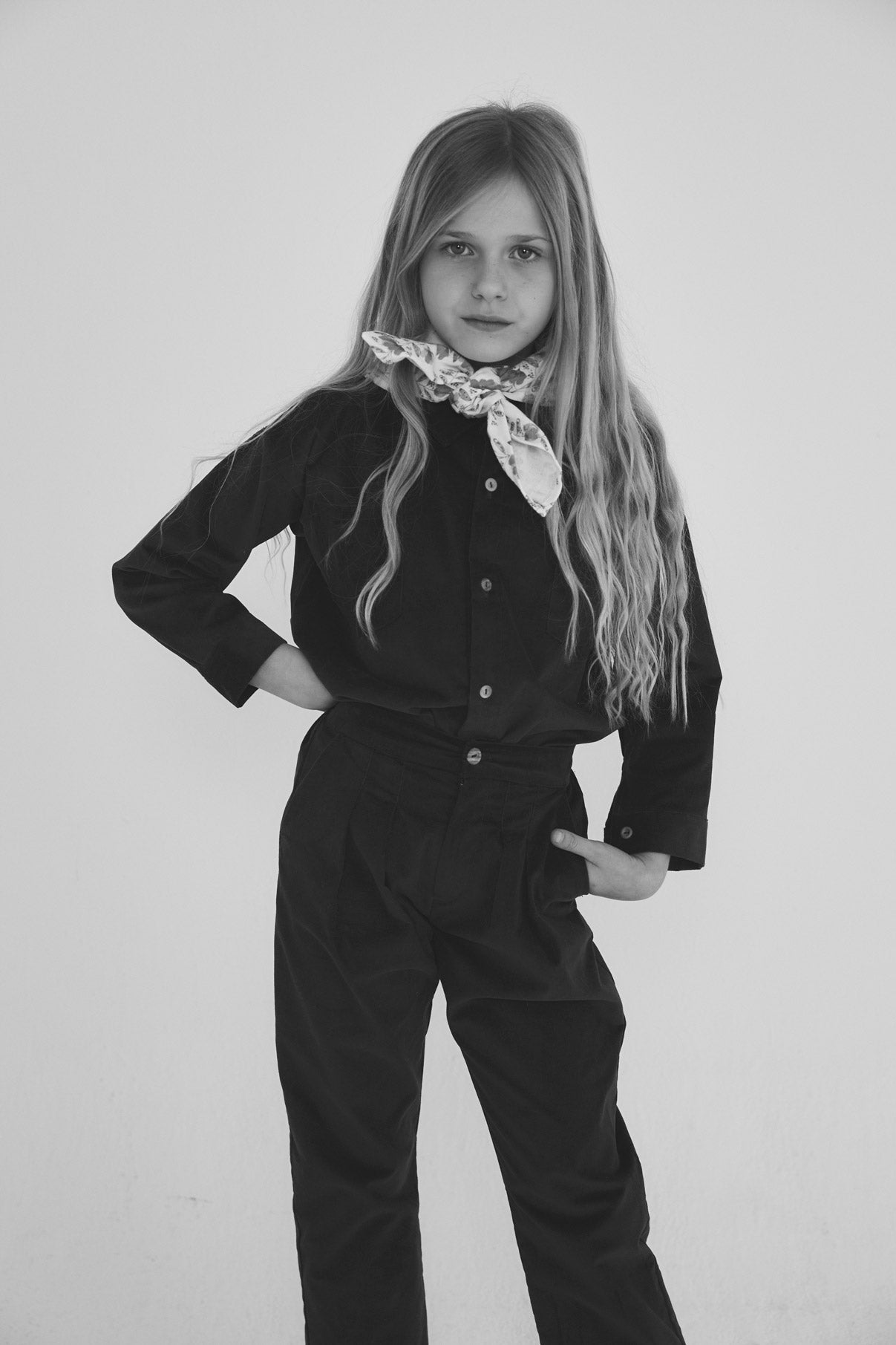 James Green Antique velvet blouse kid