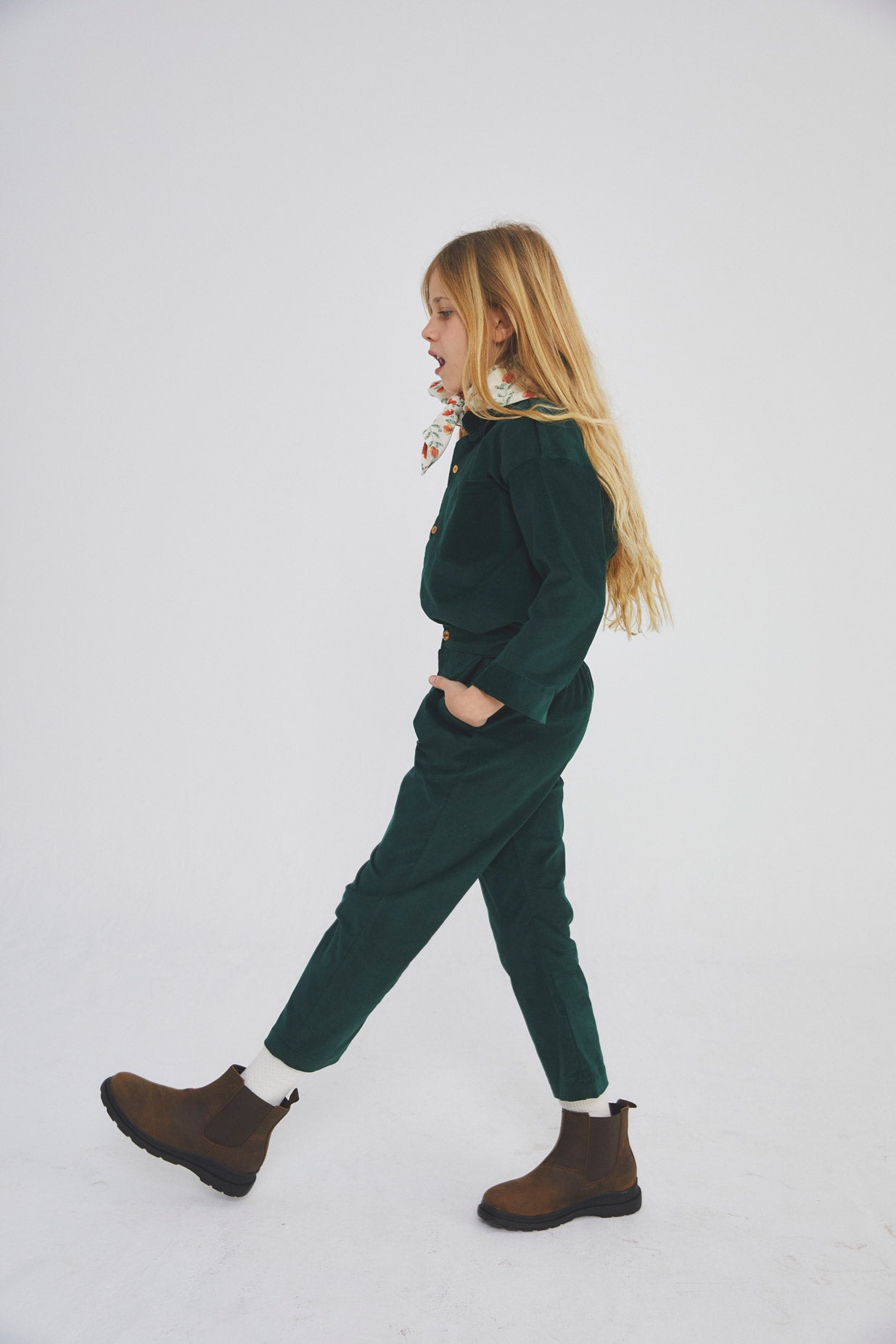 James Green Antique velvet blouse kid