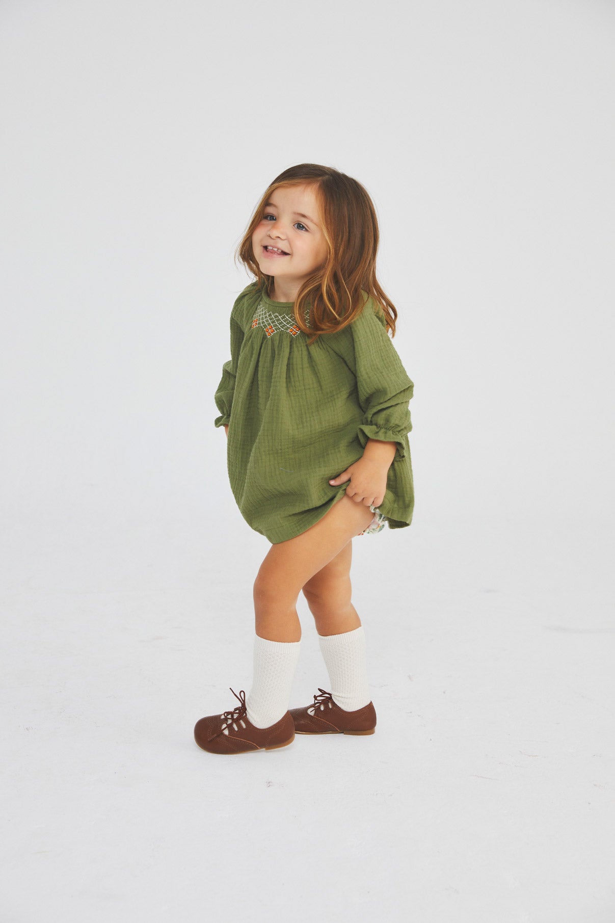Lorraine smocked blouse and bloomer set