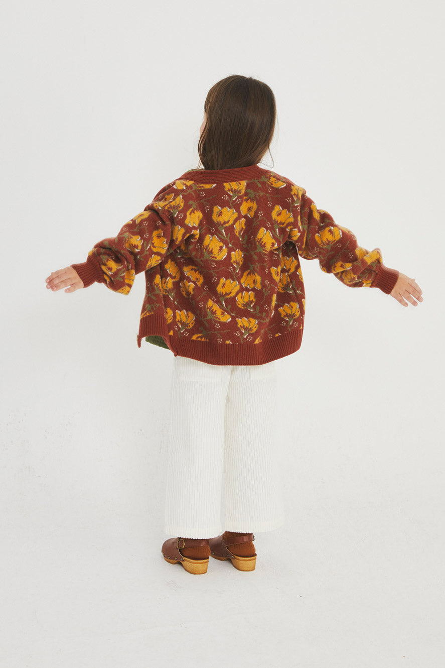 Sari flower knit jacket